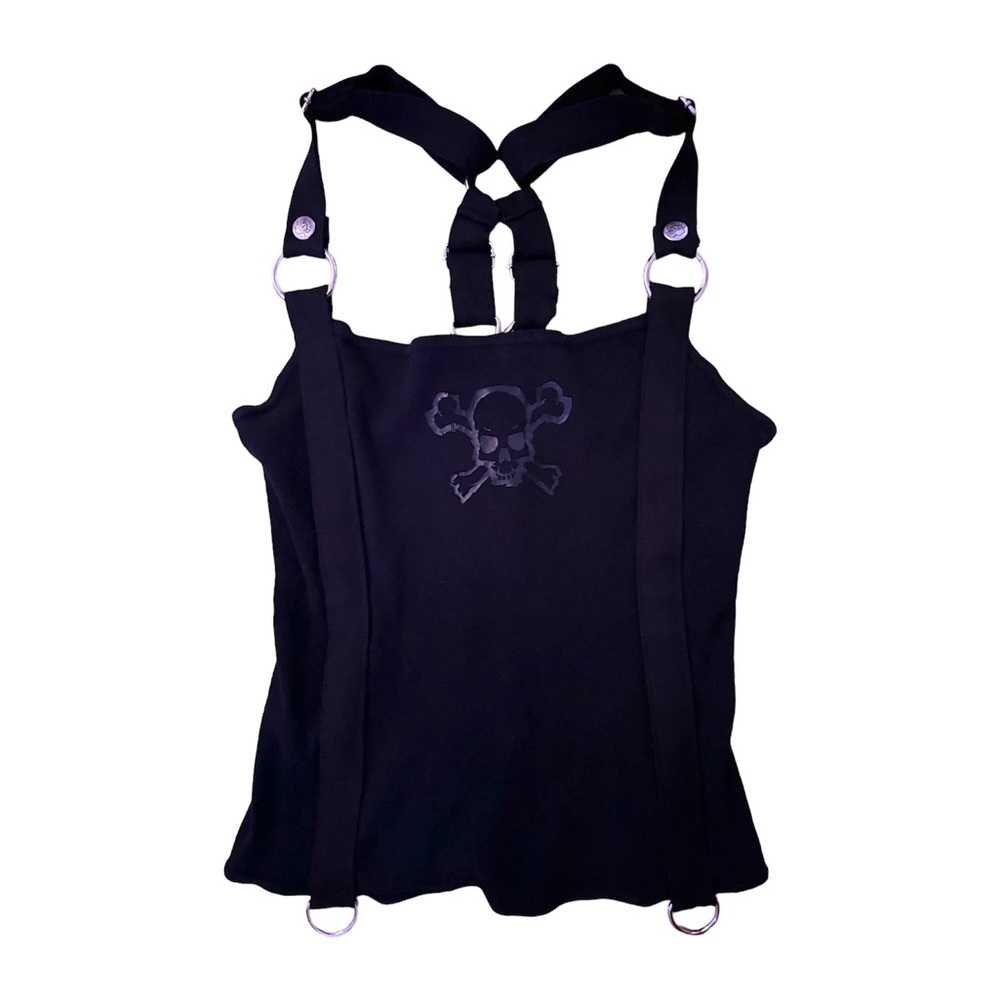 Lip service skate & disorderly black skull tank top